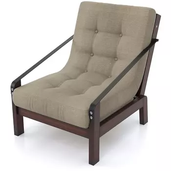 Кресло Arsko Локи орех темно-бежевая рогожка