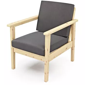 Кресло Arsko Лориан сосна велюр серый