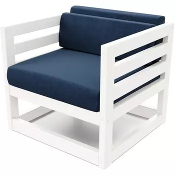 Кресло Arsko Магнус белая эмаль велюр синий