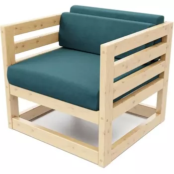 Кресло Arsko Магнус сосна велюр голубой