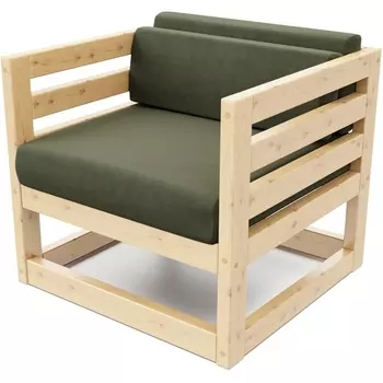 Кресло Arsko Магнус сосна велюр зеленый