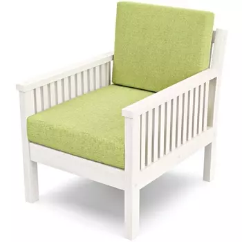 Кресло Arsko Норман беленый дуб зеленая рогожка