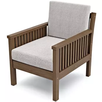 Кресло Arsko Норман орех серая рогожка