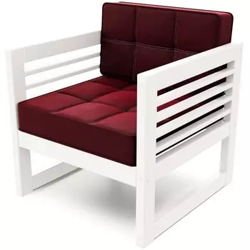 Кресло Arsko Сега белая эмаль велюр бордовый