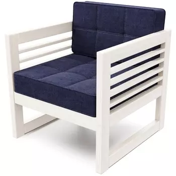 Кресло Arsko Сега беленый дуб рогожка синяя