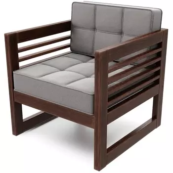 Кресло Arsko Сега орех велюр серый