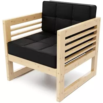 Кресло Arsko Сега сосна велюр черный