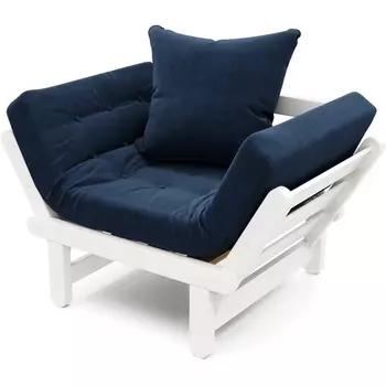 Кресло Arsko Сламбер белая эмаль синий велюр