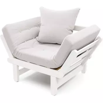 Кресло Arsko Сламбер белая эмаль светло-серый велюр