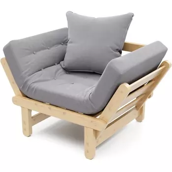 Кресло Arsko Сламбер сосна серый велюр