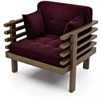 Кресло Arsko Стоун орех вишневый велюр