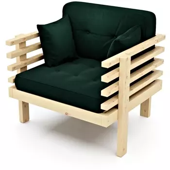 Кресло Arsko Стоун сосна зеленый велюр