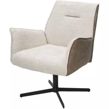 Кресло BELFAST 360 град. XD841-02 Бежевый, букле/ GINO-101 Бежевый, ткань/ Черный, ®DISAUR M-City