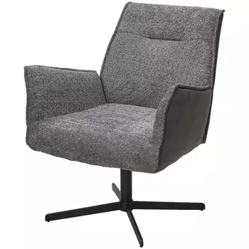 Кресло BELFAST 360 град. XD841-16 Серый, букле/ GINO-457 Серый, ткань/ Черный, ®DISAUR M-City