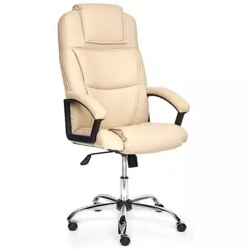 Кресло BERGAMO (хром) бежевый (кож/зам) (Tetchair)