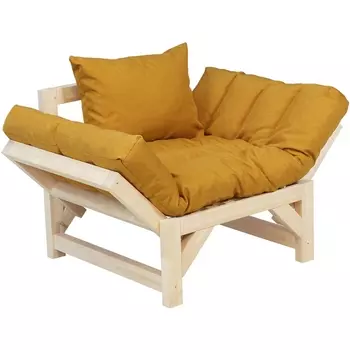 Кресло Бинго ткань savana plus yellow, каркас лак Mebelik арт.009292