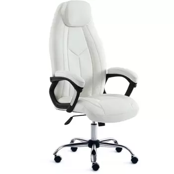 Кресло (хром) белый (кож/зам) Tetchair 7990 15306