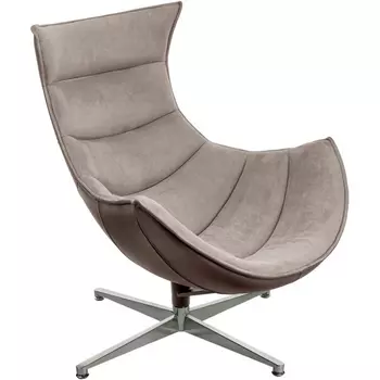 Кресло Bradexhome LOBSTER CHAIR латте искусственная замша, коричневый