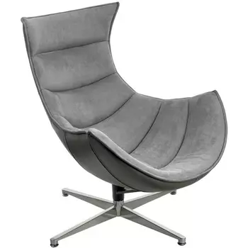 Кресло Bradexhome LOBSTER CHAIR серый искусственная замша, серый