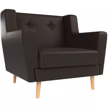 Кресло Брайтон (экокожа коричневая) Лига Диванов 108885