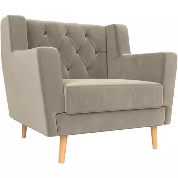 Кресло Брайтон Люкс (микровельвет бежевый) Лига Диванов 108897