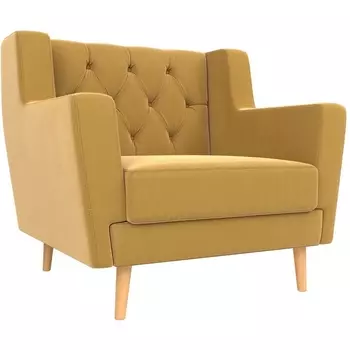 Кресло Брайтон Люкс (микровельвет желтый) Лига Диванов 108898