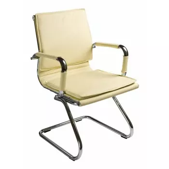 Кресло Бюрократ Ch-993-Low-V слоновая кость эко.кожа низк.спин. полозья металл хром