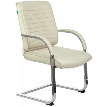 Кресло Бюрократ T-8010N-LOW-V слоновая кость OR-10 эко.кожа низк.спин. полозья металл хром (Бюрократ)