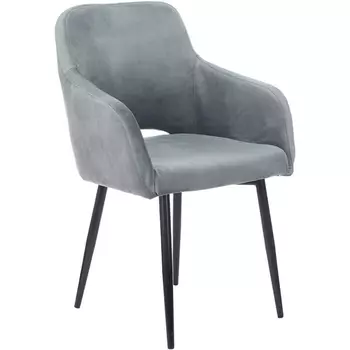 Кресло CH-380F голубая сталь на ножках металл черный Бюрократ CH CH-380F/21BLUESTEEL