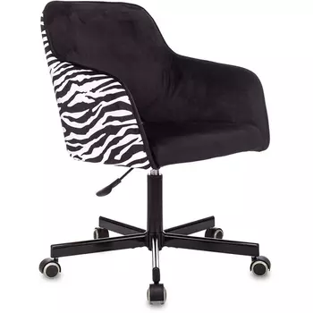 Кресло CH-380M черный зебра крестовина металл Бюрократ CH CH-380M/ZEBRA