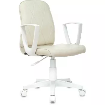 Кресло CH-W327 слоновая кость OR-10 эко.кожа крестов. пластик белый Бюрократ CH CH-W327/OR-10
