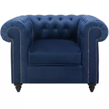 Кресло Chester Classic ОГОГО (арт.665405), (Ткань/Синий,Белый) ОГОГО Обстановочка!