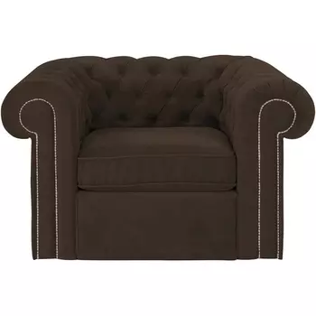 Кресло Chesterfield ОГОГО (арт.329823), (Ткань/Темно-коричневый) ОГОГО Обстановочка!