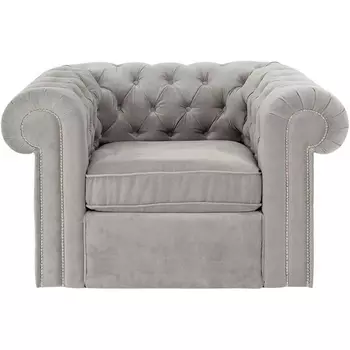 Кресло Chesterfield ОГОГО (арт.329826), (Ткань/Светло-серый) ОГОГО Обстановочка!