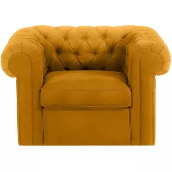 Кресло Chesterfield ОГОГО (арт.339872), (Ткань/Желтый) ОГОГО Обстановочка!