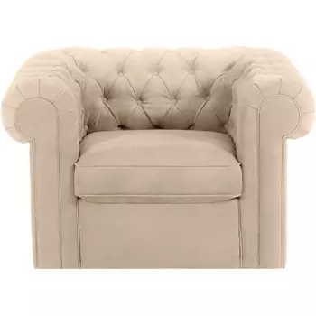 Кресло Chesterfield ОГОГО (арт.339885), (Ткань/Бежевый) ОГОГО Обстановочка!