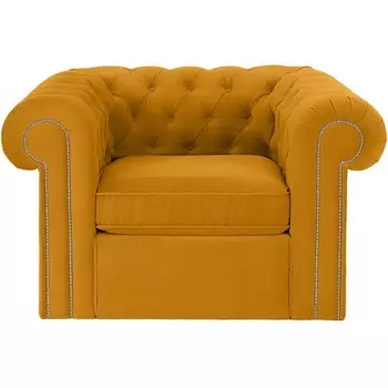 Кресло Chesterfield ОГОГО (арт.467071), (Ткань/Желтый) ОГОГО Обстановочка!