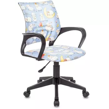 Кресло детское BUROKIDS голубой овечки крестовина пластик Бюрократ CH 1 SHEEPS