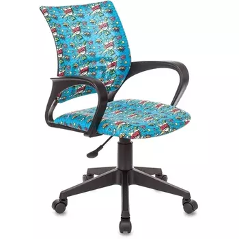 Кресло детское BUROKIDS голубой бум крестовина пластик Бюрократ CH 1 BOOM