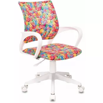 Кресло детское Бюрократ BUROKIDS 1 W мультиколор алфавит крестов. пластик пластик белый