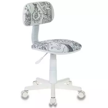 Кресло детское Бюрократ CH-W201NX белый раскраска крестовина пластик пластик белый (Бюрократ)