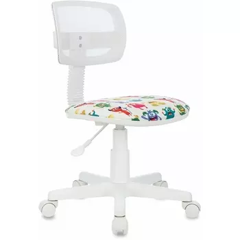 Кресло детское Бюрократ CH-W299 белый TW-15 сиденье мультиколор монстры сетка/ткань крестов. пластик