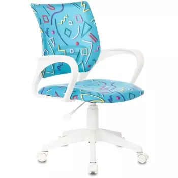 Кресло детское голубой 06 крестовина пластик белый Бюрократ KD-W4 KD-W4/STICK-BLUE