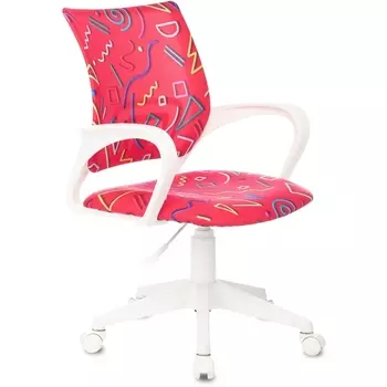 Кресло детское малиновый 05 крестовина пластик белый Бюрократ KD-W4 KD-W4/STICK-PINK