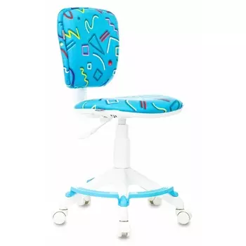 Кресло детское Бюрократ CH-W204/F голубой Sticks 06 крестовина пластик подст.для ног пластик белый