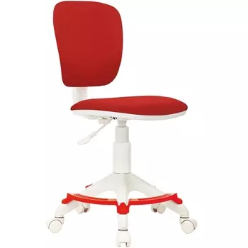 Кресло детское Бюрократ CH-W204/F красный 26-22 крестов. пластик подст.для ног пластик белый