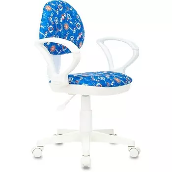 Кресло детское KD-3/WH/ARM синий морская тематика sea крестовина пластик пластик белый (Бюрократ)