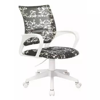 Кресло детское KD-W4 черный/зеленый милитари крестовина пластик белый пластик белый (Бюрократ)