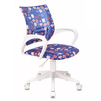 Кресло детское синий аниме крестовина пластик белый Бюрократ KD KD-W4/NRTO-BL