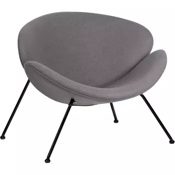 Кресло дизайнерское Dobrin EMILY (серая ткань AF7, черное основание)